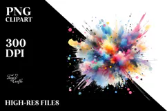 Colorful Brushstroke Splatter, High-Res PNG Product Image 2