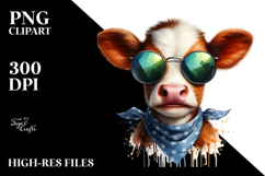 Funny Cow with Sunglasses, High-Res PNG Product Image 2