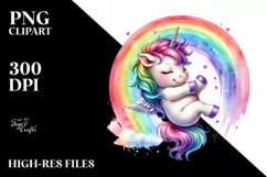 Colorful Rainbow Unicorn PNG Product Image 3