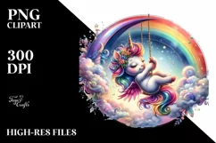 Colorful Rainbow Unicorn PNG Product Image 3