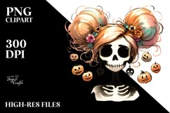 Skull Hair Power Puff Girl PNG Product Image 2