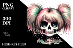 Skull Hair Power Puff Girl Haloween PNG Product Image 2