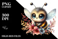 Adorable Baby Bee with Big Eyes, SEO PNG Product Image 2