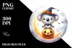 Cute Baby Koala on Moon, Transparent PNG Product Image 1
