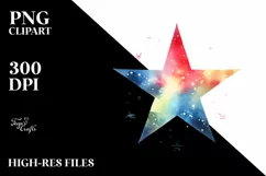 Simple Washed Watercolor Colorful Star | Summer Sticker Product Image 1