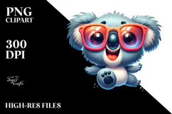 Funny Cartoon Koala with Pure Joy, Transparent PNG Product Image 2