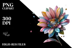 Sunflower Metallic Watercolor Splash PNG Product Image 2