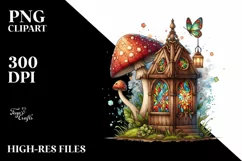 Magical Wooden Stained Mushroom PNG Product Image 3
