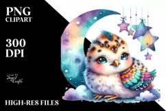 Colorful Baby Ptarmigan with Moon and Stars Product Image 1