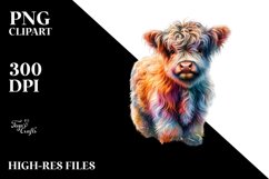 Colorful Swedish Countryside Cow PNG Product Image 3