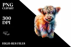 Colorful Swedish Countryside Cow PNG Product Image 3