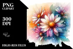 Abstract Vibrant Daisy Made of PNG Product Image 1