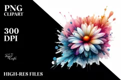Abstract Vibrant Daisy Made of PNG Product Image 1