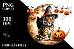 Tiger in Halloween Costume PNG Product Image 2