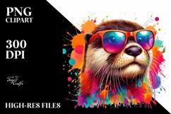 Otter Quirky Colorful Sunglasses Clipart Product Image 1