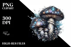 Detailed Shiny Mushroom Watercolor Splash PNG Product Image 3