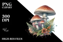 Mushroom Watercolor Splash PNG Product Image 1