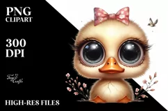 Funny Baby Duck with Big Eyes, High-Resolution PNG Product Image 3