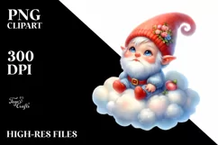 Baby Gnome Cloud Watercolor Sticker Product Image 3