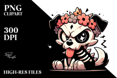 Cartoony Animal Skull with Flower Crown Product Image 2
