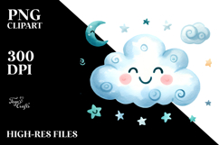 Simple Smiling Cloud PNG Product Image 2
