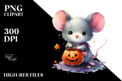 Simple Halloween Mouse Scene Clipart Product Image 2