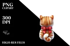 Cute Watercolor Cat with Christmas Decorations Product Image 2