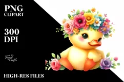 Vibrant Duck Flower Crown PNG Product Image 1