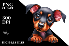 Cute Watercolor Doberman Pinscher PNG Product Image 2