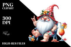 Whimsical Gnome Drinking Cocktail PNG Product Image 2