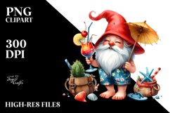 Whimsical Gnome Drinking a Cocktail PNG Product Image 2