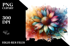 Sunflower Stained Metallic Splash PNG Product Image 2