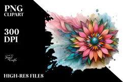 Sunflower Metallic Watercolor Splash PNG Product Image 2