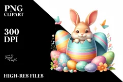Watercolor Colorful Easter Clipart |T-shirt, Mug, Tumbler Product Image 1