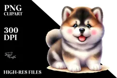 Happy Akita Dog, Stylish PNG Product Image 2