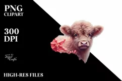 Baby Highland Cow Party Hat PNG Product Image 3