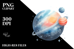 Simple Washed Whimsical Planet PNG Product Image 2