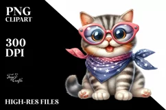 Cat Sitting with Bandana and Fancy es | Sublimation | Product Image 3