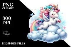 Baby Unicorn Cloud Watercolor Sublimation Product Image 3