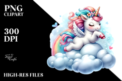 Baby Unicorn Cloud Watercolor Sublimation Product Image 2