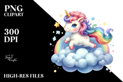 Baby Unicorn Cloud Watercolor Sublimation Product Image 2