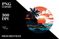 Retro Tropical Island Sunset, 20 oz Tumbler Product Image 2