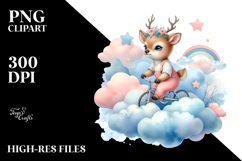 Baby Elk Cloud Watercolor Sublimation Product Image 2