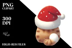 Cat with Santa Hat, High-Resolution PNG Product Image 2