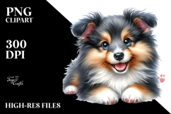 Digital Adorned Cute Shetland Sheepdog PNG Product Image 2