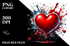 Glossy Red Heart, High-Res PNG Product Image 2