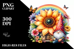 Colorful Gnome House with Rainbow | Clipart Product Image 1