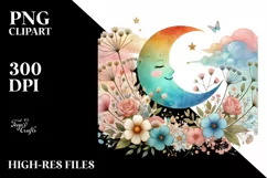 Digital Painting of Adorned Smiling Moon Product Image 2