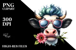 Cow with Party Hat PNG Product Image 2