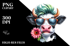 Party Cow with Enthusiasm PNG Product Image 2